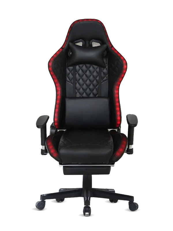 صندلی سبک LED بازی کامپیوتری مشکی رنگ اداری راحت 